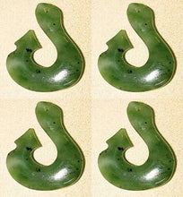 Load image into Gallery viewer, 1 Hand Carved Jade Maori "Power" 34x29mm Fishhook Pendant Bead 5719Q - PremiumBead Alternate Image 3