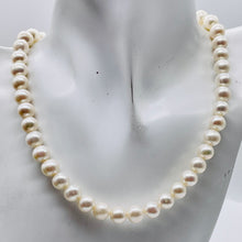 Load image into Gallery viewer, Natural Creamy Satin 8mm - 9mm Pearl 8 inch Strand 002639HS