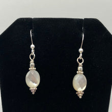 Load image into Gallery viewer, Faceted Mother of Pearl and Sterling Silver Earrings | 1 3/8" Long |