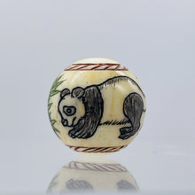 Load image into Gallery viewer, Adorable Hand Carved Panda 20mm Round Bead 10283