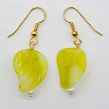 Load image into Gallery viewer, Korean Jade14K Gold Filled Leaf Earrings | 1 3/4" Long | Green | 1 Pair |
