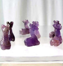 Load image into Gallery viewer, Graceful 2 Carved Amethyst Giraffe Beads | 21x16x10mm | Purple - PremiumBead Alternate Image 2