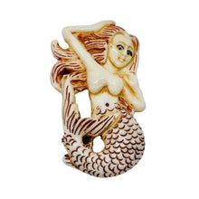 Load image into Gallery viewer, Mermaid, Happy Mermaid | 48x27x7mm | red white | 1 Pendant bead |