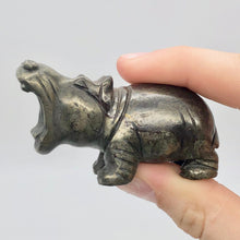 Load image into Gallery viewer, Hematite and Jasper Hippopotamus Figurine | 60x38x24mm | Graphite/Red | 89.9g - PremiumBead Alternate Image 3