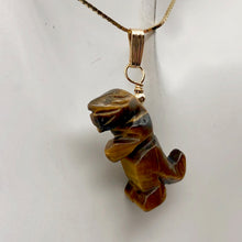 Load image into Gallery viewer, Tiger's Eye Tyrannosaurus Rex Dinosaur Pendant Necklace|14k Gold Filled Jewelry - PremiumBead Primary Image 1