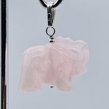 Load image into Gallery viewer, Trumpeting Rose Quartz Elephant & Solid Sterling Silver Pendant 508570S