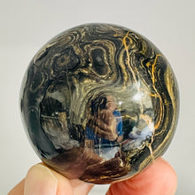 Load image into Gallery viewer, Stromatolite Scry Crystal Round Sphere | 55mm | Bronze/Black | 205g |1 Sphere |