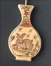 Load image into Gallery viewer, Hoppity Scrimshaw Carved Bunny Rabbit Focal Bead 10520 - PremiumBead Alternate Image 2