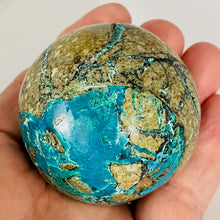 Load image into Gallery viewer, Azurite Malachite Chrysoprase Scry Round Sphere | 55mm | Green/Blue/Brown | 1 |