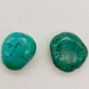 Natural Turquoise Oval Skipping Stones | 20x15mm | Blue/Green | Oval | 2 Beads | - PremiumBead Alternate Image 6
