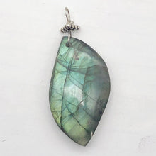 Load image into Gallery viewer, Labradorite Sterling Silver Drop Pendant | 2" Long | Blue Green |