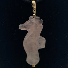 Load image into Gallery viewer, Rose Quartz Hand Carved Seahorse w/14K Gold Filled Findings Pendant 509244RQS - PremiumBead Alternate Image 3