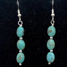 Load image into Gallery viewer, Designer USA Natural Turquoise Sterling Silver 2 inch Drop Gemstone Earrings - PremiumBead Alternate Image 3