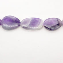 Load image into Gallery viewer, Chevron Amethyst Oval Stone | x42x22x6 to 23x19x6 | Purple White | 13 Bead(s)