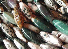 Load image into Gallery viewer, Natural Ocean Jasper 30x10mm Long Rice Bead Strand 104617 - PremiumBead Alternate Image 2