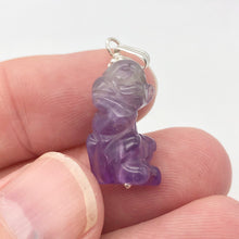 Load image into Gallery viewer, Swingin&#39; Hand Carved Amethyst Monkey and Sterling Silver Pendant 509270AMS - PremiumBead Alternate Image 10
