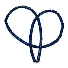 Load image into Gallery viewer, Lapis Lazuli Half-Strand Tube | 9x4 mm | Blue/Silver | 25 Beads |