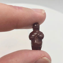 Load image into Gallery viewer, FERTILE! Carved Red JASPER Goddess of Willendorf Figurine | 20x10x9mm | Red