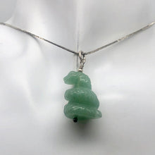 Load image into Gallery viewer, Ss! Carved Aventurine Snake & Sterling Silver Pendant