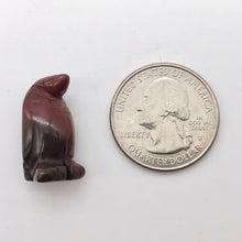 Load image into Gallery viewer, March of The Penguins 2 Carved Brecciated Jasper Beads | 21.5x12.5x11mm | Red - PremiumBead Alternate Image 4