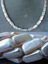Load image into Gallery viewer, White Satin Rectangular Coin FW Pearl Strand 104454 - PremiumBead Alternate Image 3