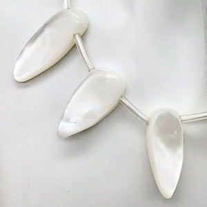 Mother of Pearl Pendant Beads |28x12x5-35x16x4.5mm | White | Pendant | 2 bds | | 28x12x5-35x16x4.5mm | White |  Bead(s) - PremiumBead Alternate Image 7