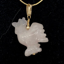 Load image into Gallery viewer, Pink! Rose Quartz Rooster Sterling Silver Pendant 509296RQS - PremiumBead Alternate Image 2