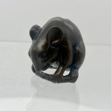 Load image into Gallery viewer, Hand Carved & Signed Mouse Teak Ojime Netsuke Bead | | Brown - PremiumBead Alternate Image 2