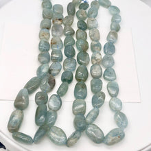Load image into Gallery viewer, Natural Aquamarine Pebble Bead 16" Strand | 22 Beads | 25x15x11-15.5x13x7mm | - PremiumBead Alternate Image 4