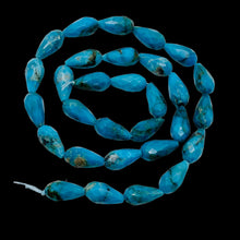 Load image into Gallery viewer, Natural Turquoise Faceted Teardrop Bead Strand 107404B