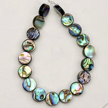 Load image into Gallery viewer, 18 Beads of Natural Abalone Shell 8.5mm Coin Beads 9910