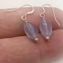 Load image into Gallery viewer, Blue Chalcedony Earrings with 14K Rose Gold Filled Ear Wires | 1" Long |