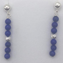 Load image into Gallery viewer, Natural AAA Lapis with Sterling Silver Stud Earrings | 1 1/2" Long | Blue |