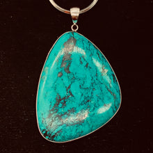 Load image into Gallery viewer, Natural Turquoise 88ct Sterling Silver Pendant | 2 1/2x1 3/4" | Blue/Black | 1 |