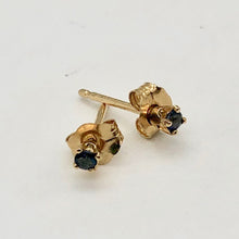 Load image into Gallery viewer, Blue Sapphire 14K Gold Earrings | 2mm| Blue | Stud | - PremiumBead Alternate Image 2