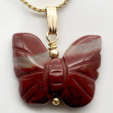 Load image into Gallery viewer, Jasper Butterfly Pendant Necklace | Semi Precious Stone Jewelry | 14k gf Pendant - PremiumBead Primary Image 1