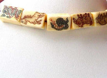 Load image into Gallery viewer, Rare Scrimshaw Chinese Zodiac Waterbuffalo 12 Bone Bead Set 104841B - PremiumBead Alternate Image 2