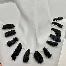 Load image into Gallery viewer, Princess of The Universe! Tektite Bead Strand| 26x9x8mm to 39x12x5mm| 21 Beads |