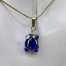 Load image into Gallery viewer, Lampwork Frog 14K Gold Filled Frog | 1" Long | Navy Blue | 1 Pendant |