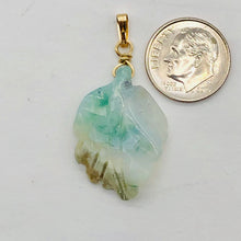 Load image into Gallery viewer, Ocean Jasper 14K Gold Filled Leaf Pendant| 1 1/2" Long| Seafoam Green| 1 Pendant