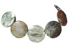 Load image into Gallery viewer, Cat's Eye Chrysoberyl Quartz Flat 35x5mm Disc Bead Strand 105615
