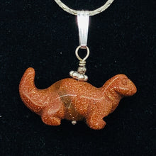 Load image into Gallery viewer, Goldstone Diplodocus Dinosaur Sterling Silver Pendant Necklace| 1 Pendant |