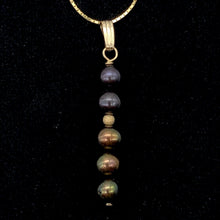 Load image into Gallery viewer, Dramatic Rainbow Red Cocoa Freshwater Pearl Pendant | 1 1/2" Long |