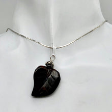Load image into Gallery viewer, Ocean Jasper Carved Autumn Leaf Bead Sterling Silver Pendant | 1 3/4" Long |