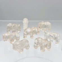 Load image into Gallery viewer, 2 Wild Hand Carved Clear Quartz Elephant Beads | 22.5x21x10mm | Clear - PremiumBead Alternate Image 5