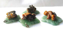 Load image into Gallery viewer, Golden Tigereye Frog On Aventurine Lily pad Pendant | 28x28.5x11mm | Golden Brown - PremiumBead Alternate Image 2