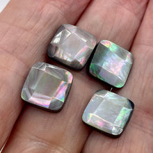 Load image into Gallery viewer, 4 Beads of Faceted Tahitian Mop Shell Square Beads 009396