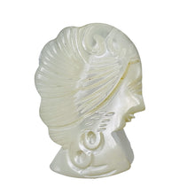 Load image into Gallery viewer, Mother of Pearl Carved Woman Sweater Pin | 1 1/8" Long | White| 1 Lapel Pin |