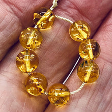 Load image into Gallery viewer, Amber Round Beads | 6 1/2 mm | Yellow | 8 Beads |