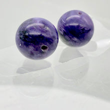 Load image into Gallery viewer, Charoite Round Beads | 12mm | Purple | 2 Bead(s)